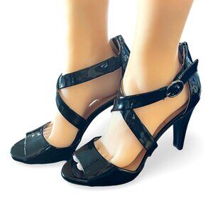 Marc New York Black Patent Leather Peep-toe Heels